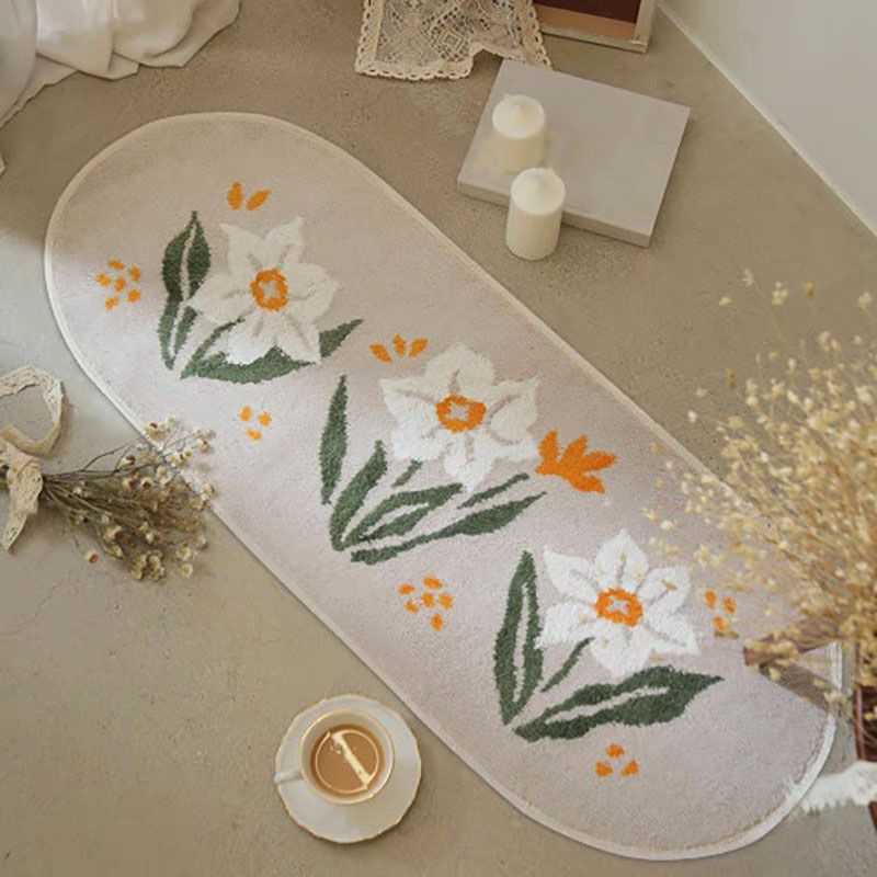 Alfombra de tulipán Modern Modern Polyéster Rug Alfombra de respaldo sin deslizamiento para salón para salón