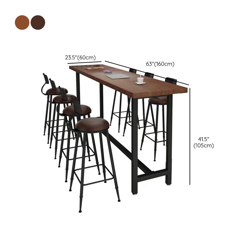 Wood Top Bar Table Modern Bar Table for Kitchen Living Room Coffee Room