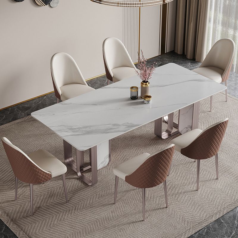 Luxury Sintered Stone Dining Set 1/2/5/6/7 Pieces Rectangle Dining Table with Chairs