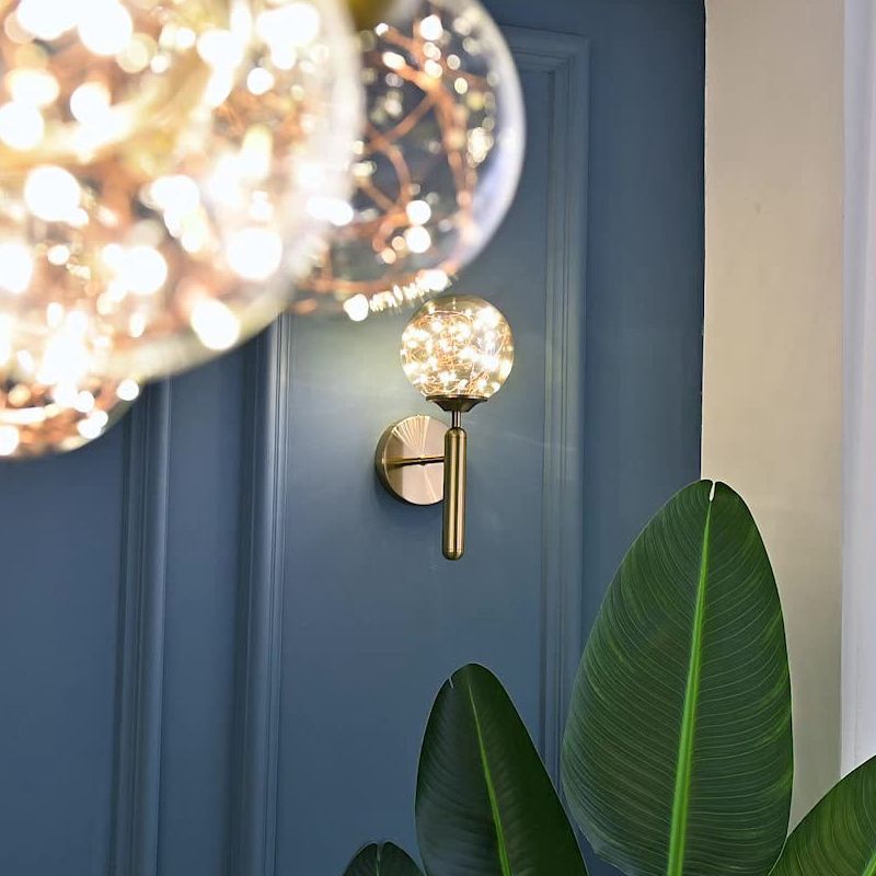 Lumière murale de forme sphérique Métal de style métal à 1 lumière Lumière