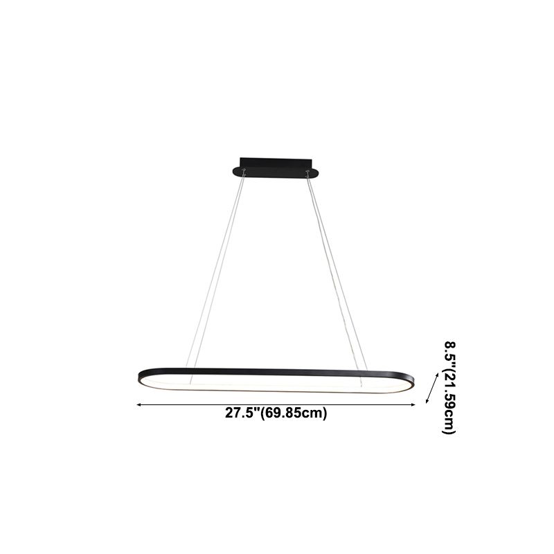 Contemporary Style Linear Shape Island Light Metal 1 Light Pendant Light Fixture