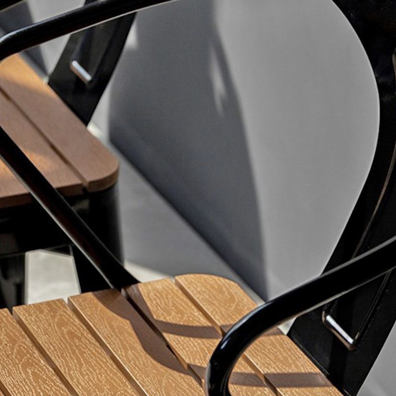 Faux Wood Dining Table Set Contemporary 1/3/5 Pcs Outdoor Dining Set
