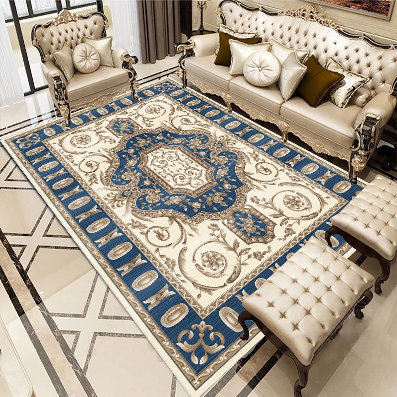 Funky Living Room Area Rug Modern European Carpet Polyester Rug with Non-Slip Backing