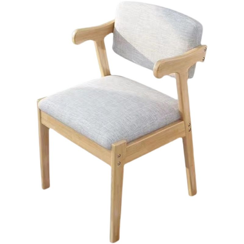 Chaise de salle à manger rembourrée au fini mat, fauteuil à dossier ouvert en hêtre scandinave