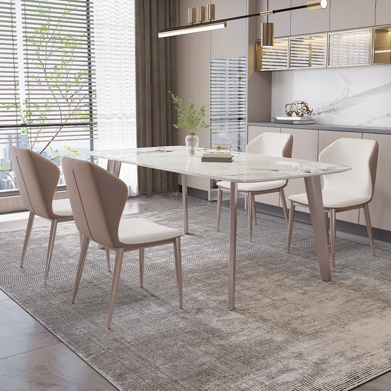 Nordic Sintered Stone Top Dining Set Rectangle 1/2/5/7 Pieces Dining Table Set