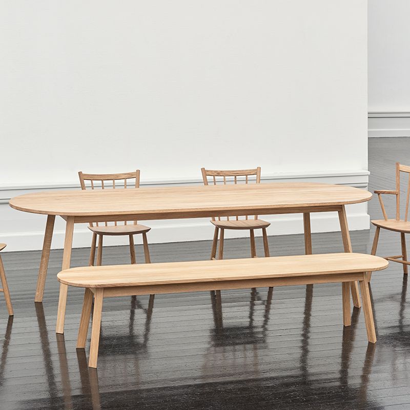 Mesa de madera moderna para mesa de comedor ovalado de restaurante con 4 patas