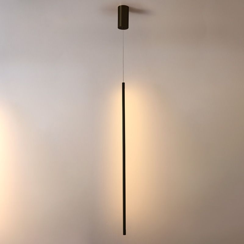 Modern Round Tube LED Pendant Light Long Line Lamps for Bedroom Dinning Room