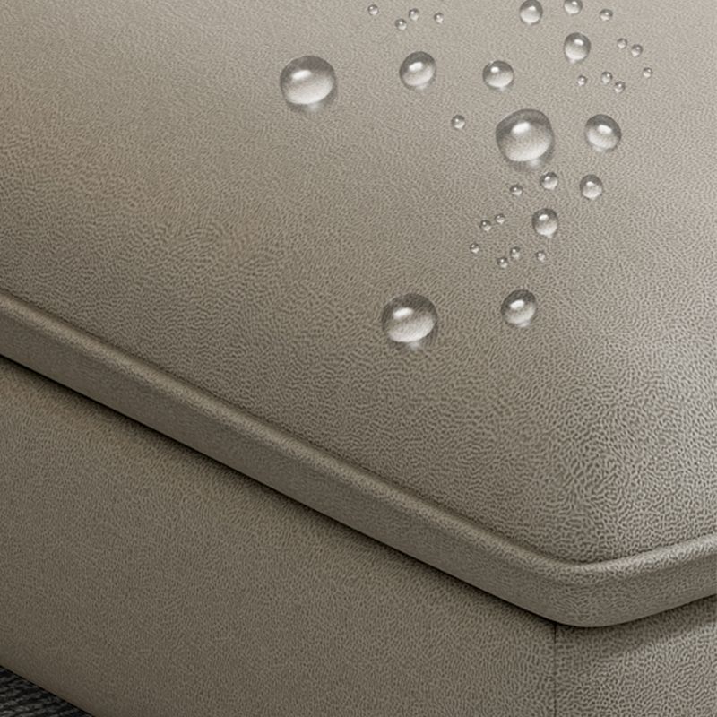 Contemporary Faux Leather Sectional with Storage Flared Arm for Living Room