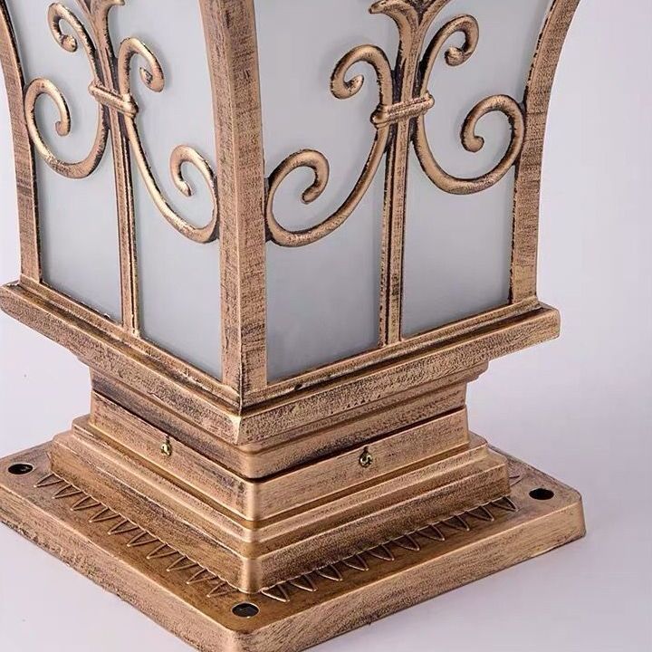 Modern Pillar Lamp Minimalist Outdoor Lamp with Acrylic Shade for Backyard
