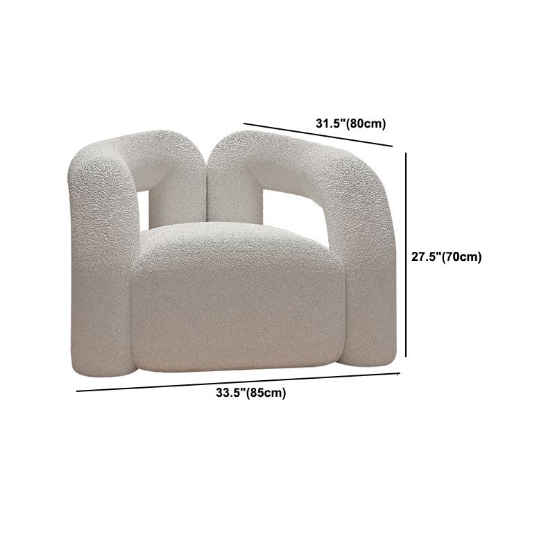Contemporary Style Curved Sofa Statement Tuxedo Arm Sofa in White