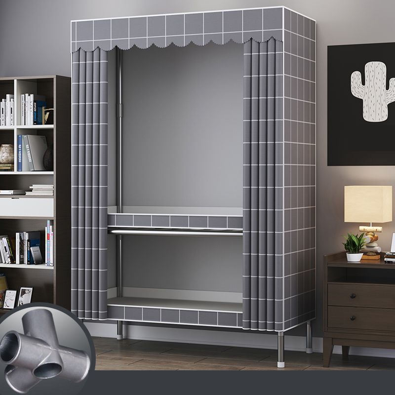 Contemporary Style Metal Wardrobe 1-door Wardrobe Closet for Bedroom