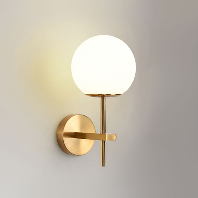 Kugel Schatten Glas Wandleuchter moderner Stil 1 Lichtwandhalterung Leuchte in Gold