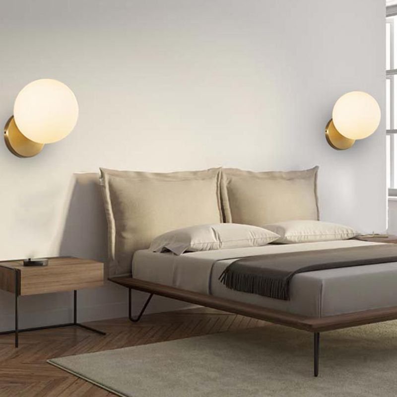 Moderne eenvoud glazen kogelwandlicht woonkamer wandlamp