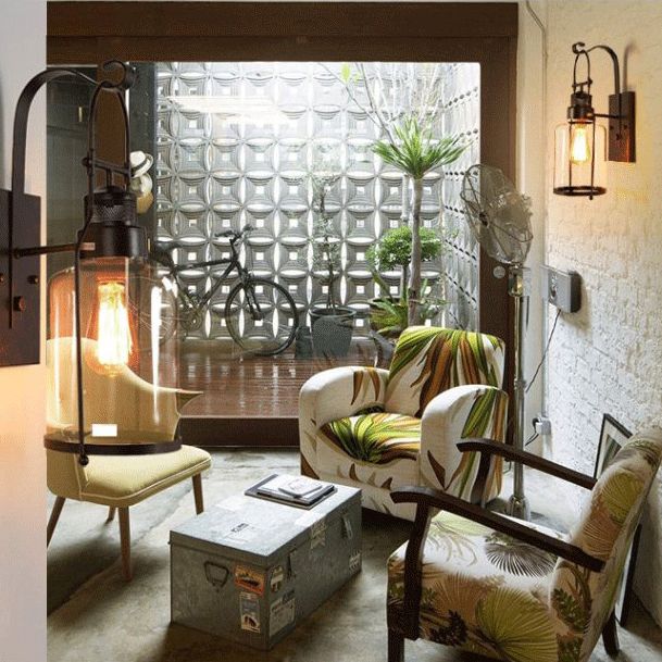 Vintage Industrieflasche Wandmontage Lichter Glas Flush Mount Montage Wandleuchte für Cafésgeschäft