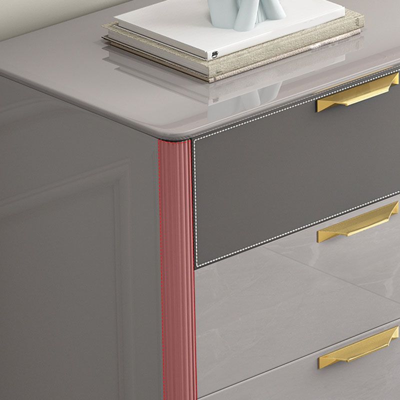 Bedroom Glam Storage Chest Stone 16"Wide Chest in Gray with Drawers