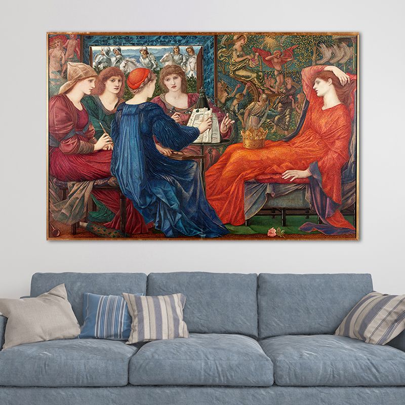 World Culture Religious Figures Painting Light Color Textured Wall Art for Playroom