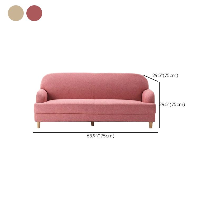 Contemporary Pink Cotton Settee Tight Back Sofa for Living Room