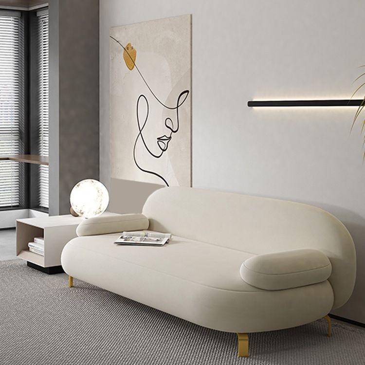Contemporary 27.55" H Microsuede Pillow Top Arm Sofa for Living Room