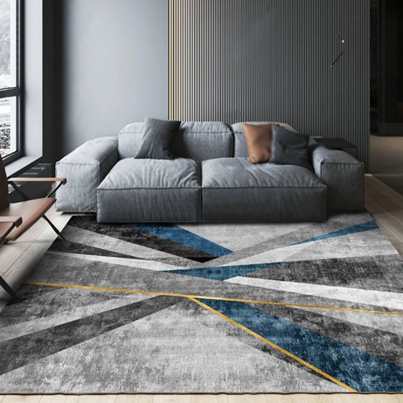 Stilvoller moderner Teppichfarbe Block Polyester Fläche Teppich Flecken widerstandsfähiger Teppich für Wohnkultur