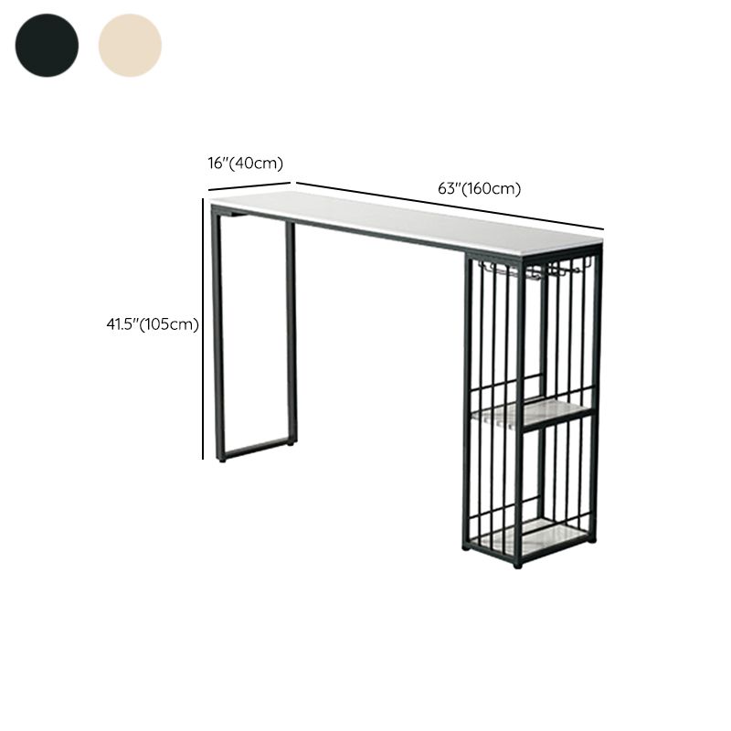 Modern Bar Table Set 1/2/3 Pcs Faux Marble Rectangular Bar Set for Indoor