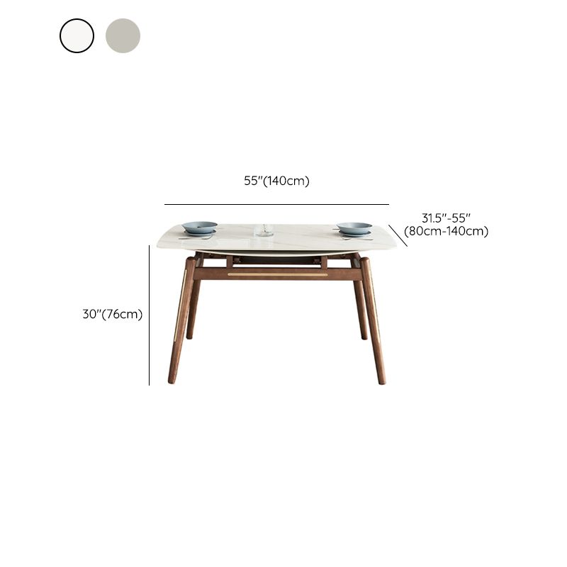 Modern Dining Round Table Sintered Stone Table with 4 Legs for Home