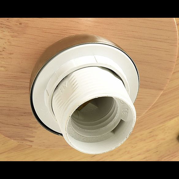 Lémier de montage de plafond en bois nordique en bois Semi-Flush Light avec une teinte en verre blanche