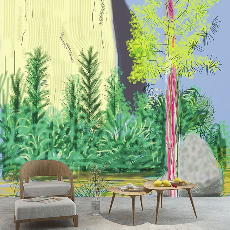 Pop Art Yosemite Suite Murals Yellow-Green Scenery Painting Wall Decor for Bedroom
