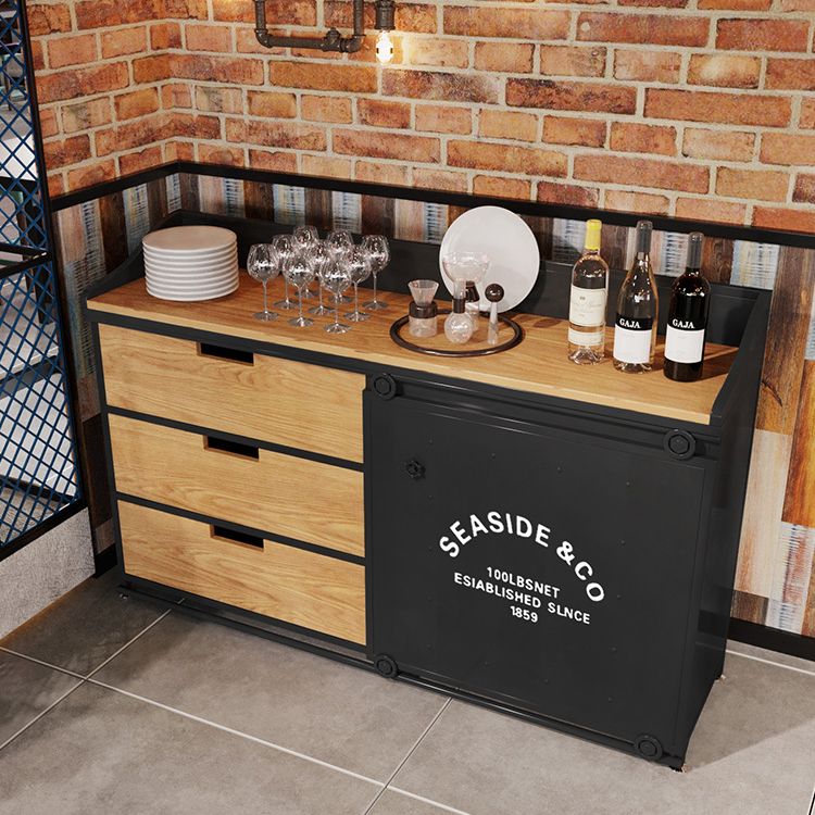 Modern Style Sideboard 3-drawer Sideboard with Sliding Door for Living Room