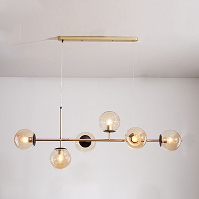 Modern Island Lighting Fixture Glass Hanging Light for Dining Room
