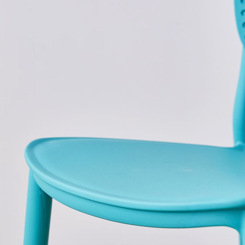 Open Back Dining Side Chair Modern Indoor-Outdoor Plastic Chair