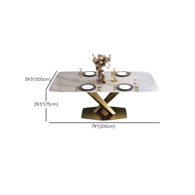 Stone Top Dining Table Traditional Luxury Dining Table with Pedestal Base