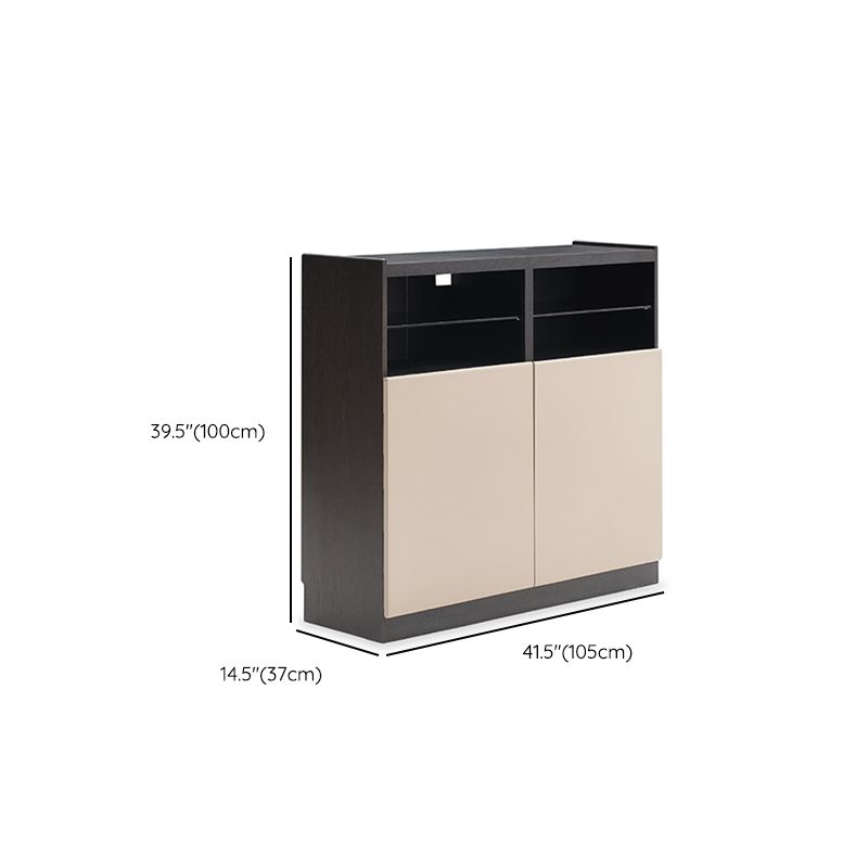 Stone Top Sideboard Modern Style Solid Wood with Adjustable Shelving