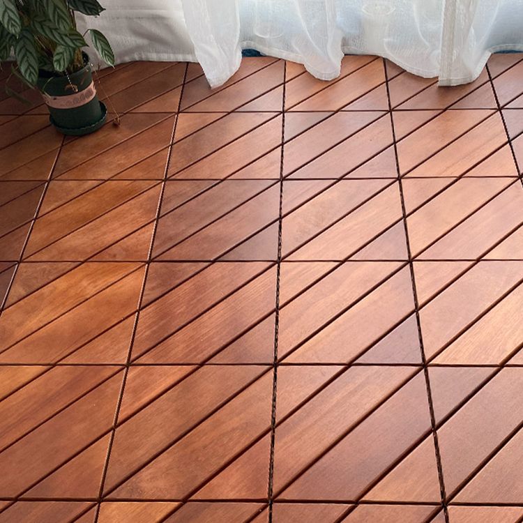 Solid Wood Deck Flooring Tiles Interlocking with Slip Resistant