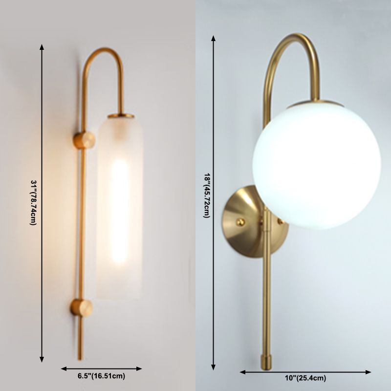 Lámpara de luz de dorado Lámpara de pared moderna de 1 luces con sombra de hierba