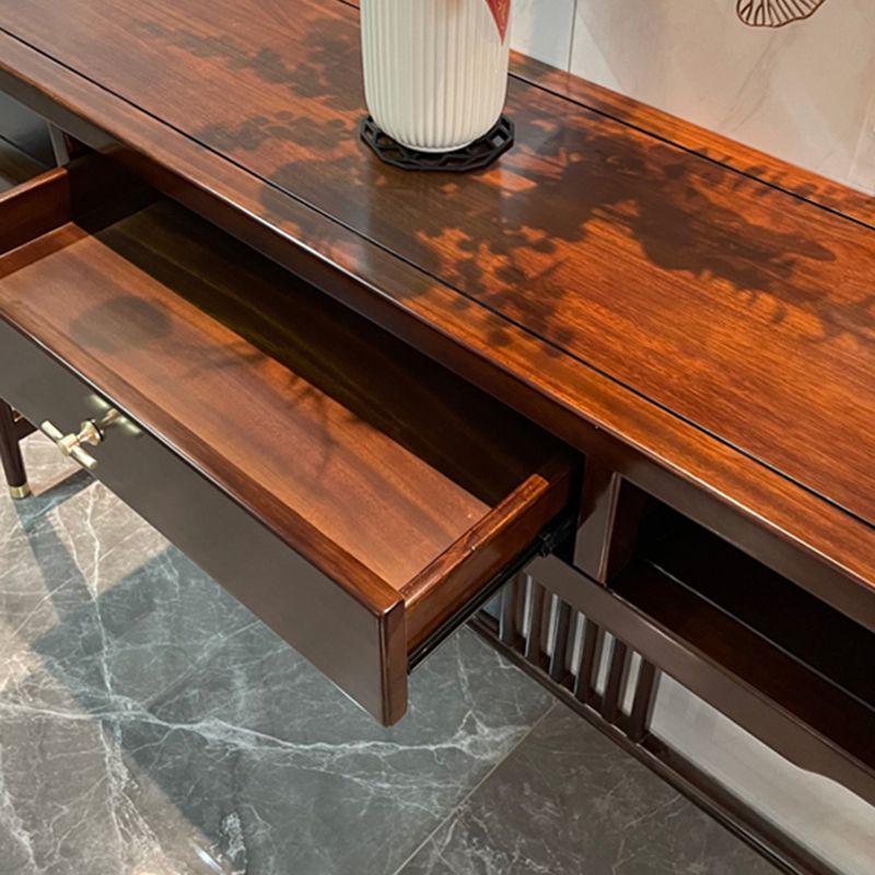 Rectangle Shape Contemporary Console Table Wood in Brown Console Sofa Table