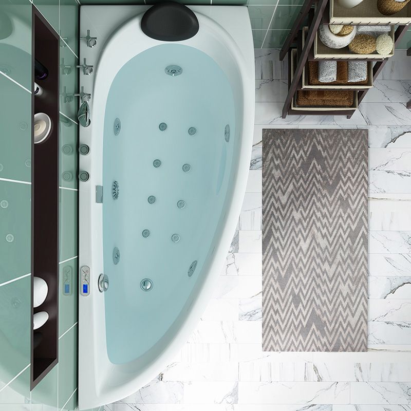 Free Form Bathroom Soaking Bathtub Back to Wall with Drain Tub
