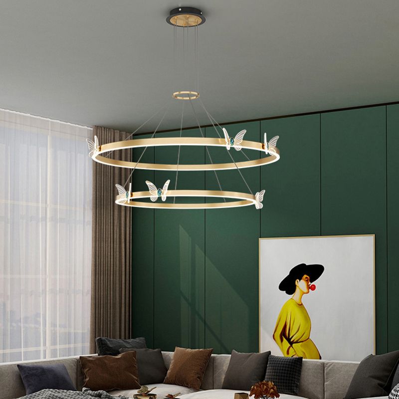 Modern Tiered Pendant Lighting Fixtures Metal Chandelier Lighting
