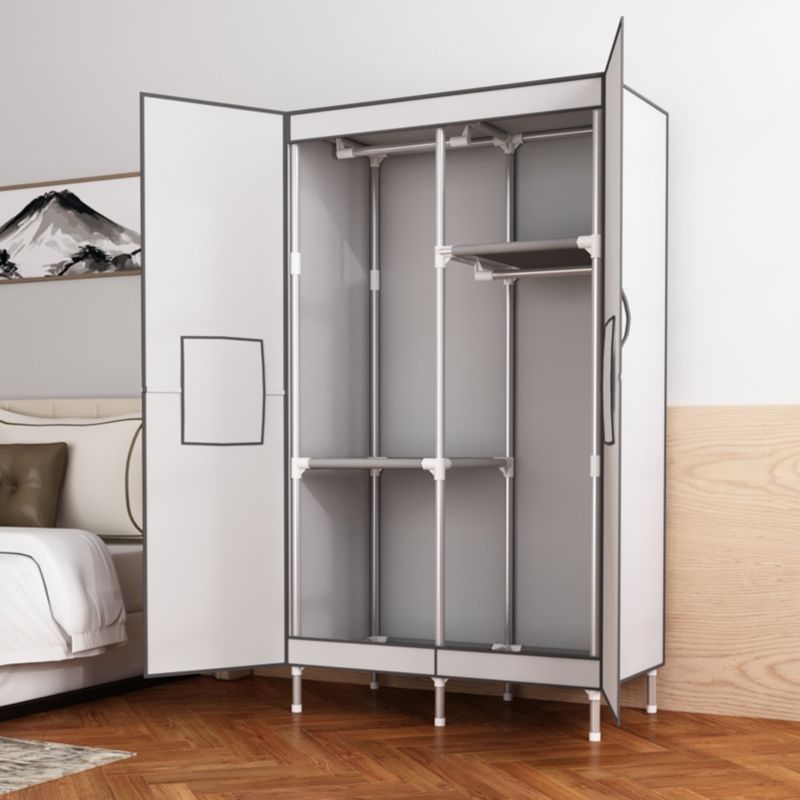 Contemporary Wardrobe Armoire Steel Wardrobe Closet with Legs for Home