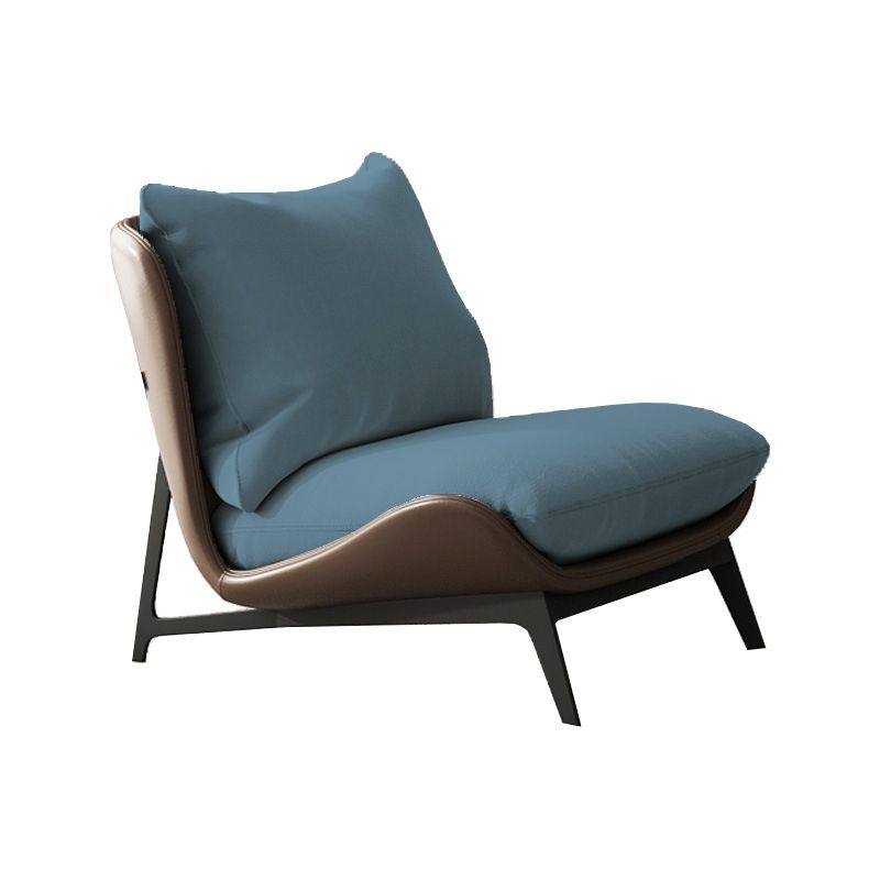 Fixed Back Pillow Lounge Chair Fabric Seat Chair with Black Legs