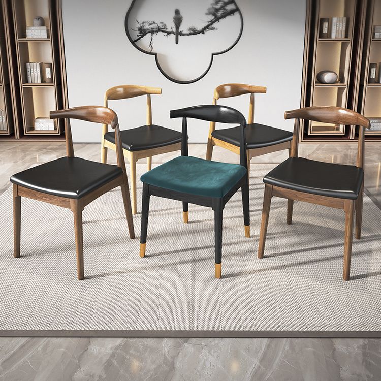 Contemporary Wood Indoor Open Back Dining Side Chair of 19'' Wide Dining Chair