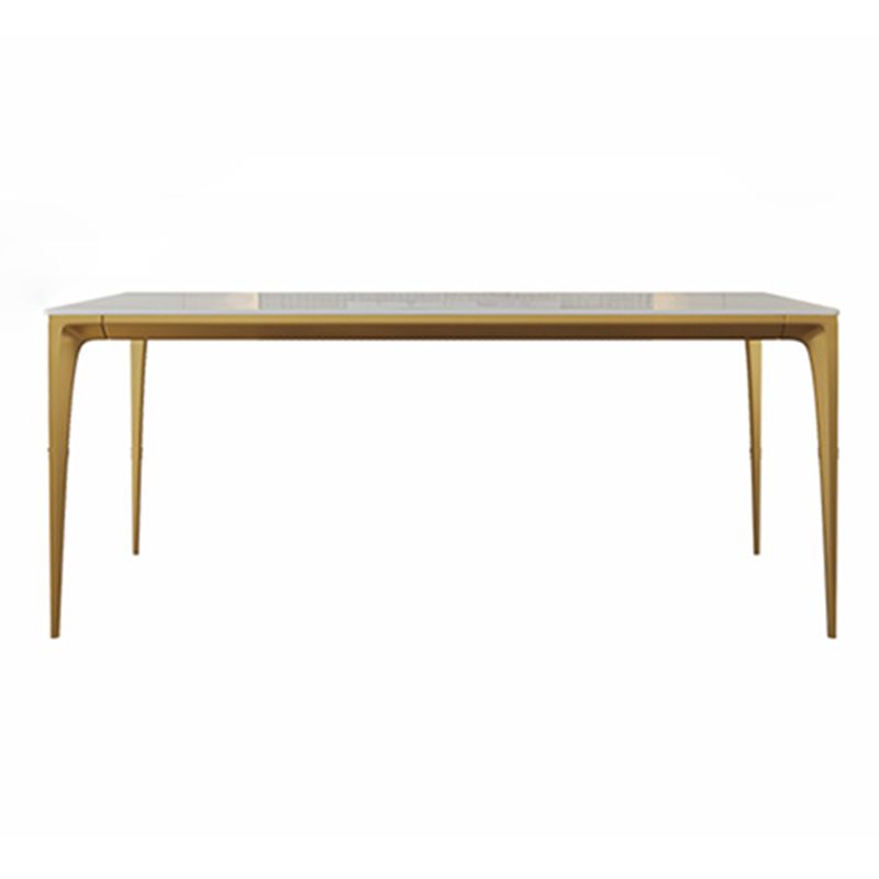 Mesa de comedor de piedra sinterizada Estilo de lujo 4 patas Mesa de rectángulo base para comedor