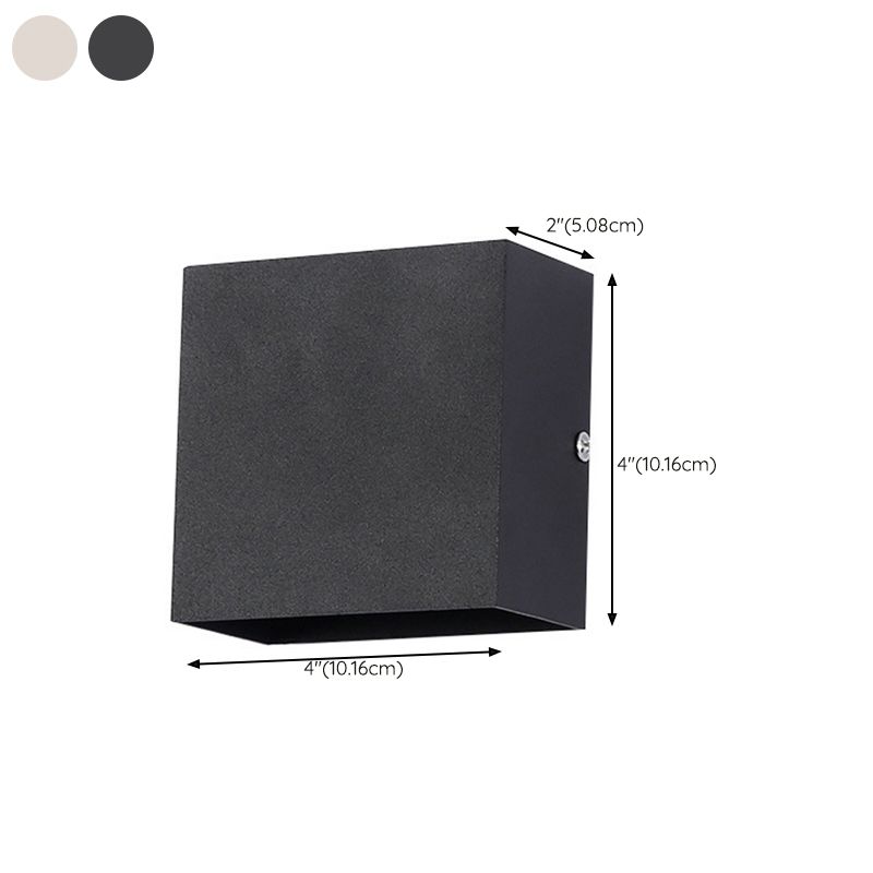 Square Shape Wall Lighting Modern Style Metal 2 Lights Sconce in Black/White