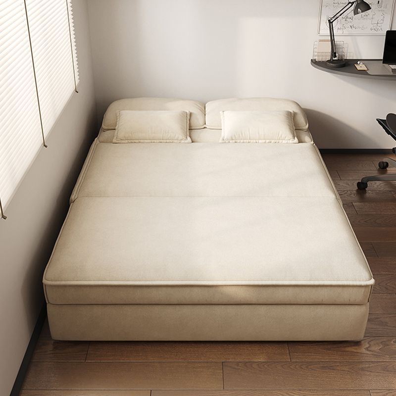 32" Wide Scandinavian Futon Sofa Bed Leather White Futon Sleeper Sofa without Stroage