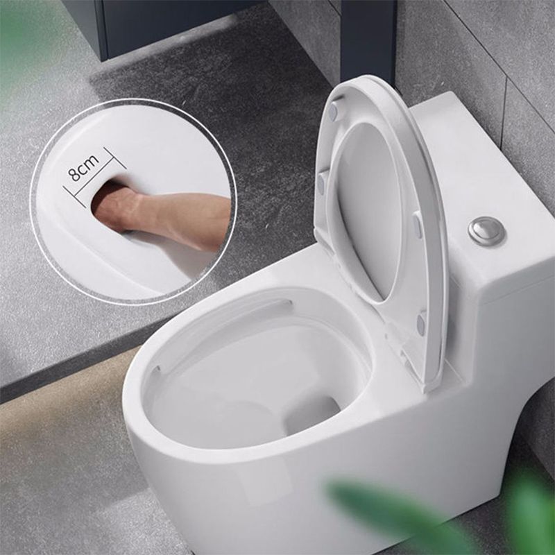 Contemporary Floor Mount Flush Toilet White Toilet Bowl for Washroom