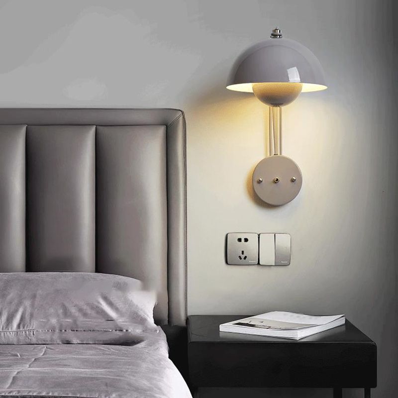 Modern Wall Sconce Circular Shape Wall Light with Metal Shade for Bedroom