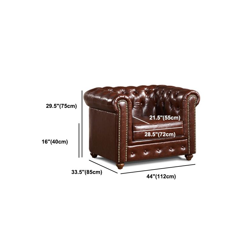 Tufted Split-Back Sofa 33.46" D x 29.52" H Rolled Arm Sofa for Living Room