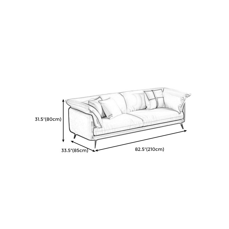 Square Arm Sofa Pillow Top Sofa with Multiple Cushions for Living Room and Apartment