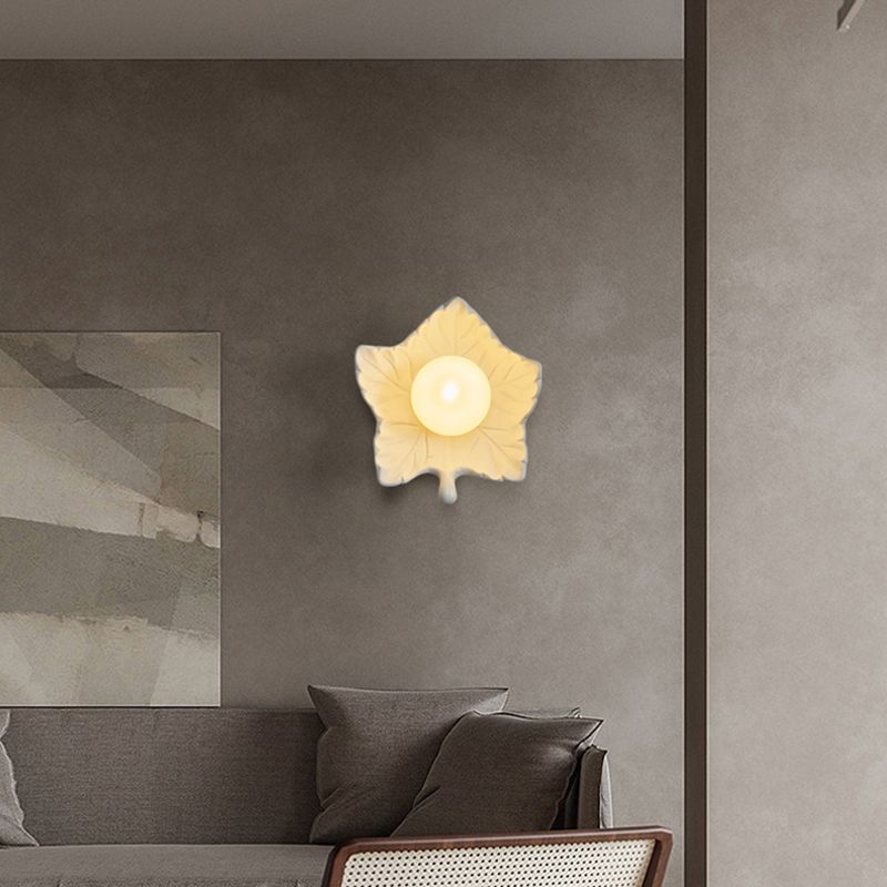 Modern Metal Wall Sconce Ball Shape Wall Light with Plastic Shade for Living Room