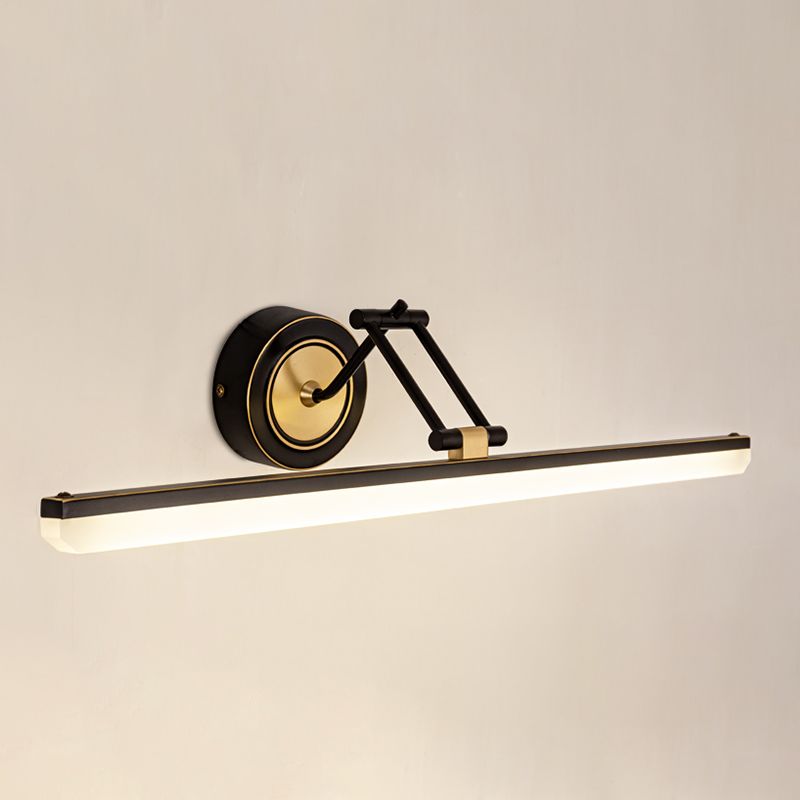 Lineaire schaduw metalen wand sconce moderne stijl 1-licht spiegel zwenkarm muur gemonteerd licht