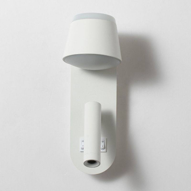 Modern Minimalist Style Shaded Sconce Light Fixtures Metal 2 Lights Wall Sconce for Bedroom